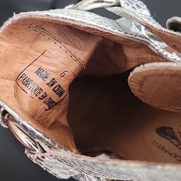 Free People x Jeffery Campbell Silver Icon Western Cut Out Ankle Boots - Picture 8 of 8